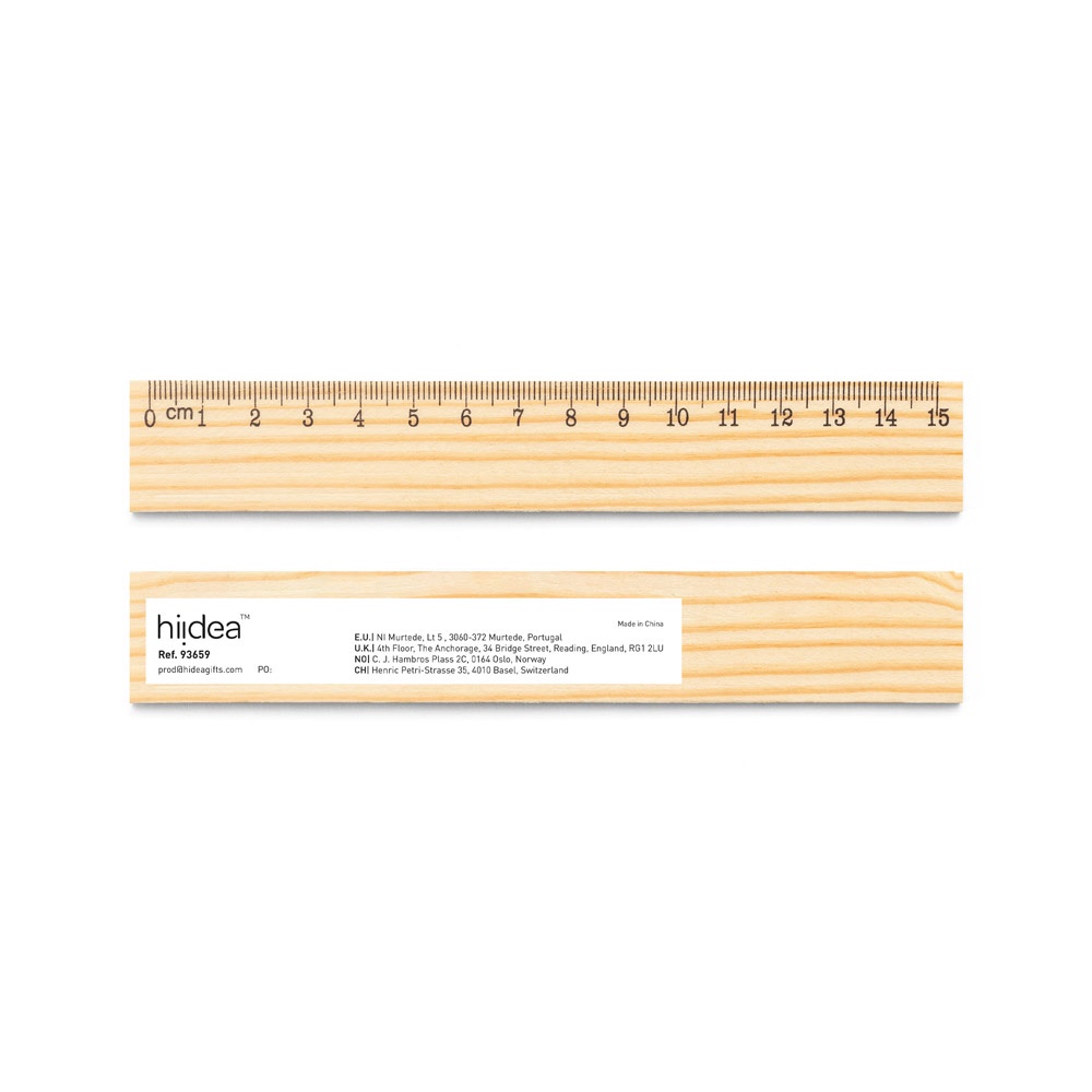 Règle en bois de pin avec échelle graduée de 15 cm