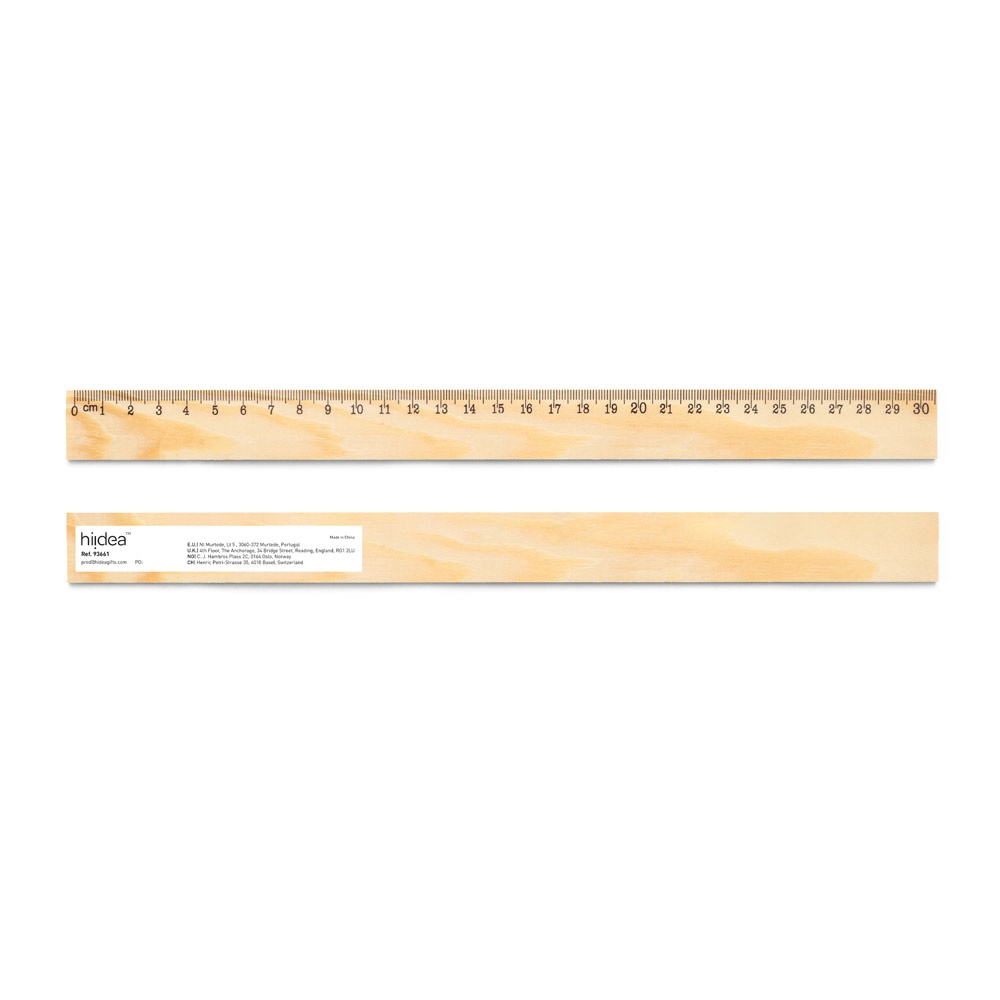 Règle en bois de pin avec échelle graduée de 30 cm