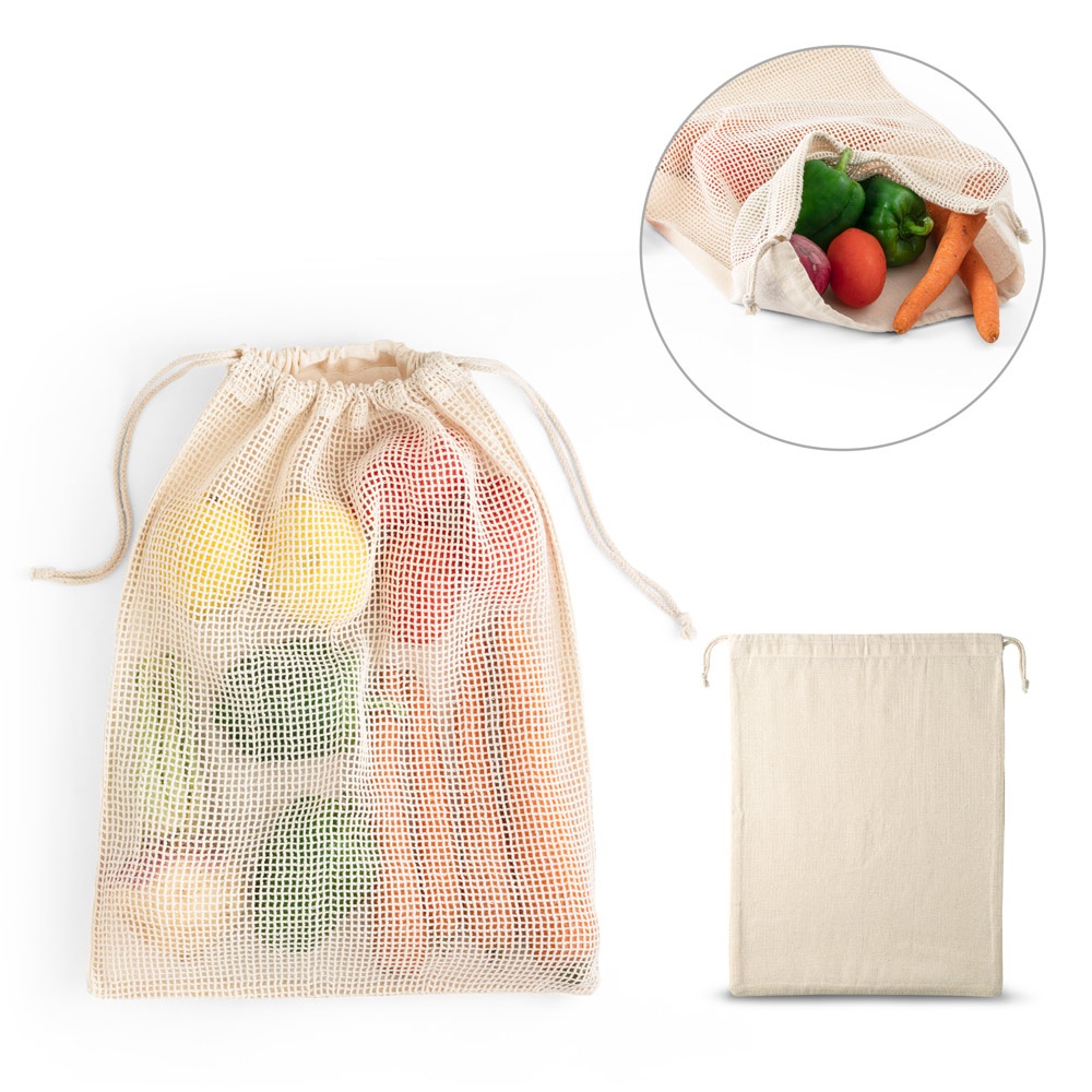Sac 100% coton (120g/m²) avec maille 100% coton sur le devant (100g/m²)