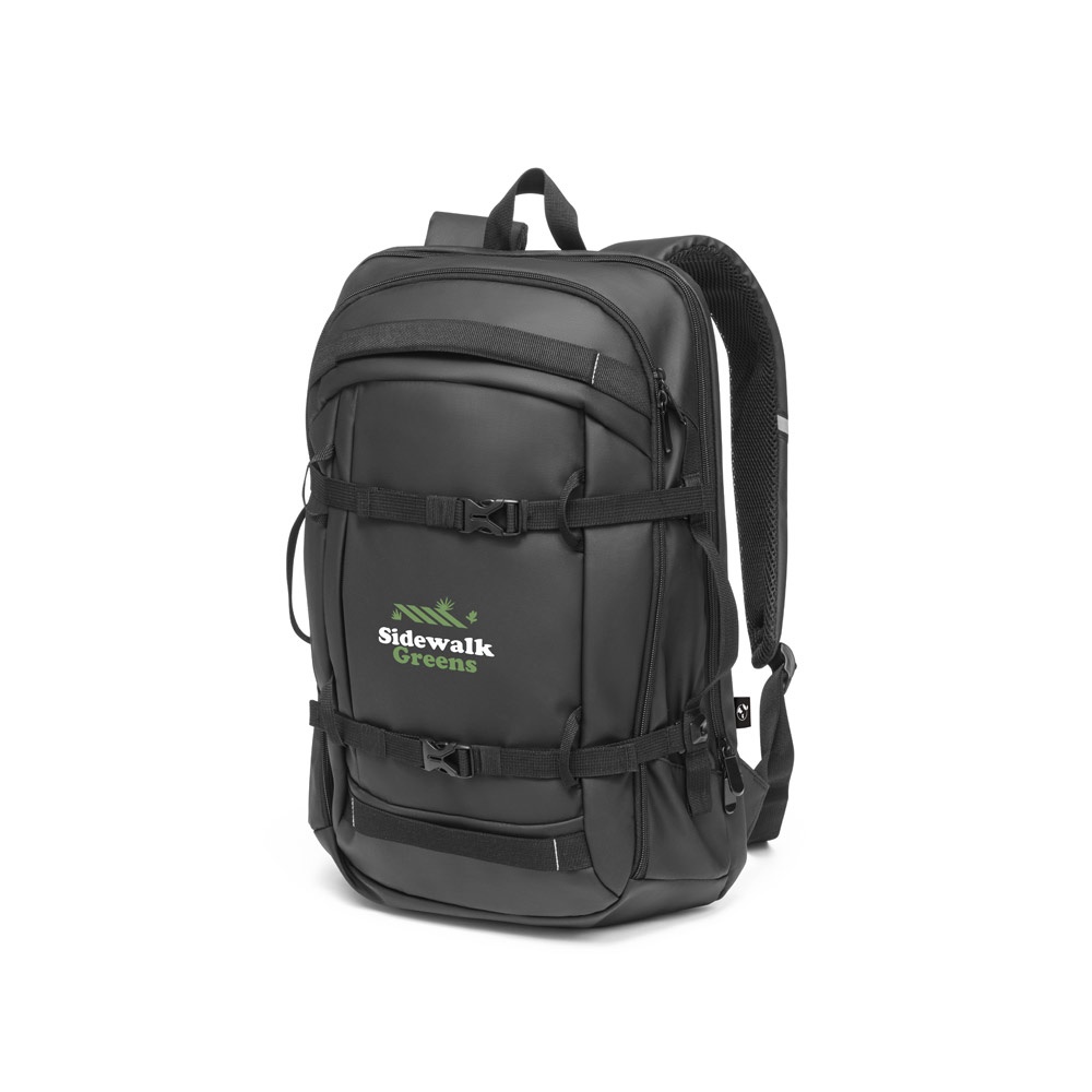 Sac à dos pour ordinateur portable en polyester recyclé haute densité 900D, avec revêtement imperméable et doublure en polyester recyclé 210D 17'3"