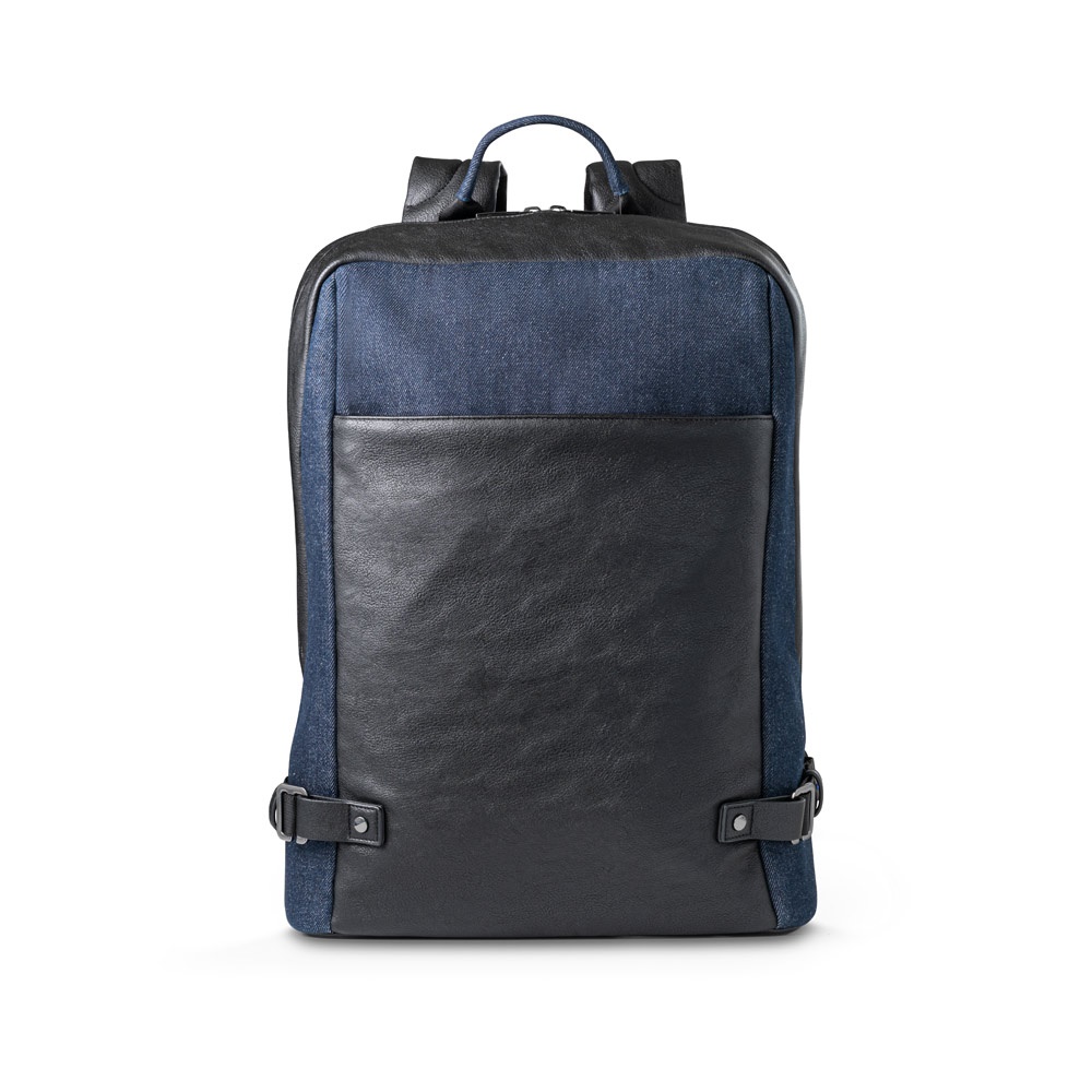Sac à dos pour ordinateur portable jusqu'à 15.6" en denim et PU