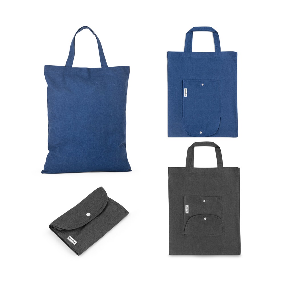 Sac pliable en coton (50%), coton recyclé (30%) et polyester (20% rPET) (140 g/m²)