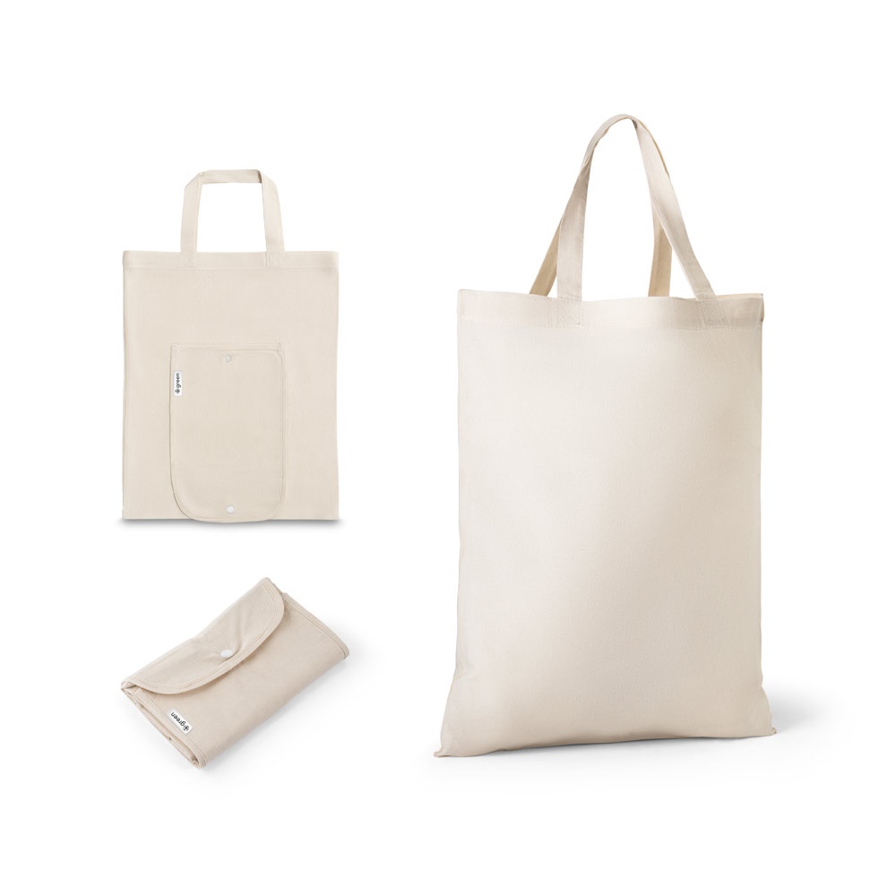 Sac pliable en coton (50%), coton recyclé (30%) et polyester (20% rPET) (140 g/m²)