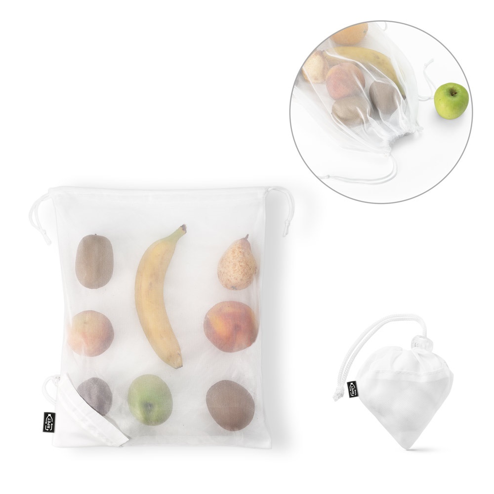 Sac pliable en maille et polyester recyclé 190T (100% rPET)
