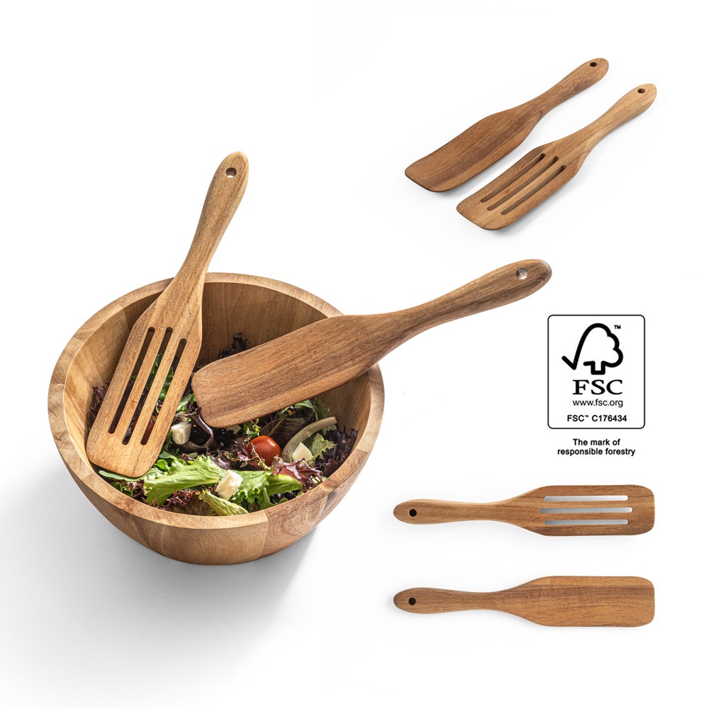 Set de deux couverts en bois d'acacia