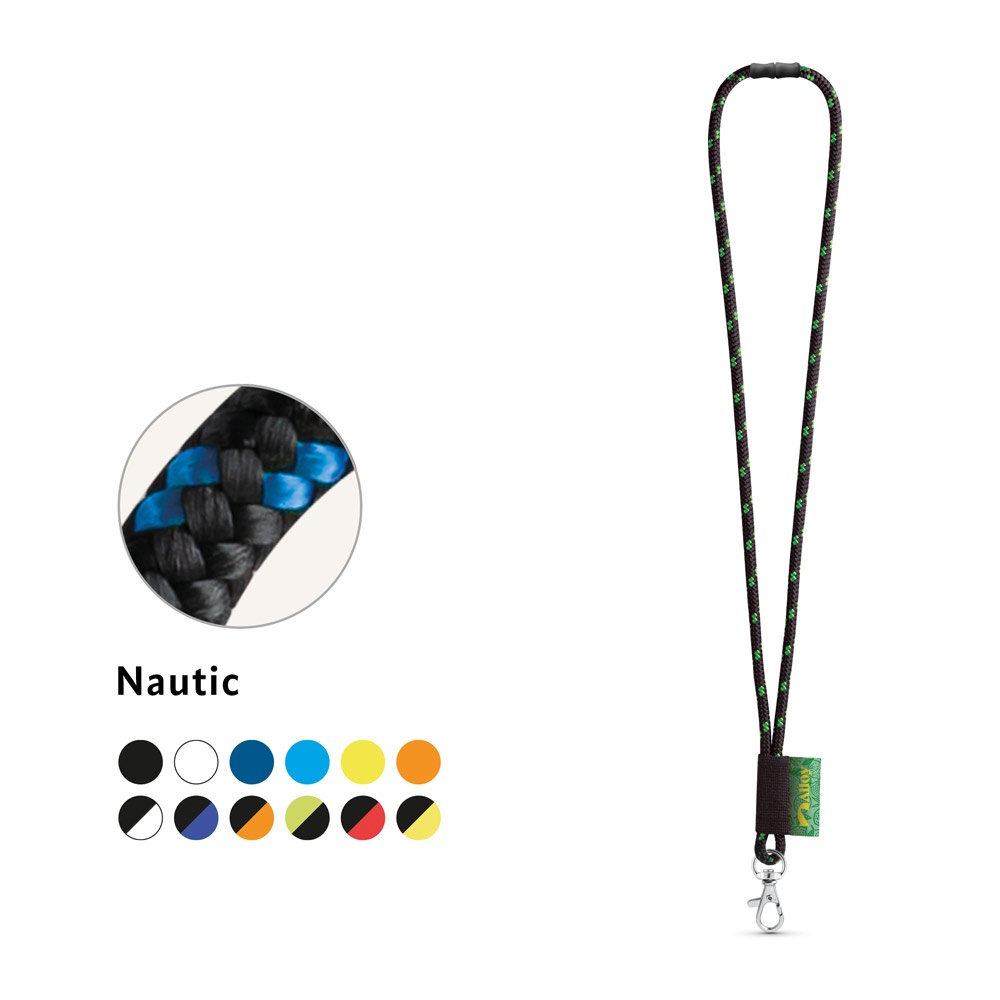 SET Lanière NAUTIC Longue (Ø 7 mm) avec mousqueton à porte de 9 mm et fermoir de sécurité Ø 7 mm