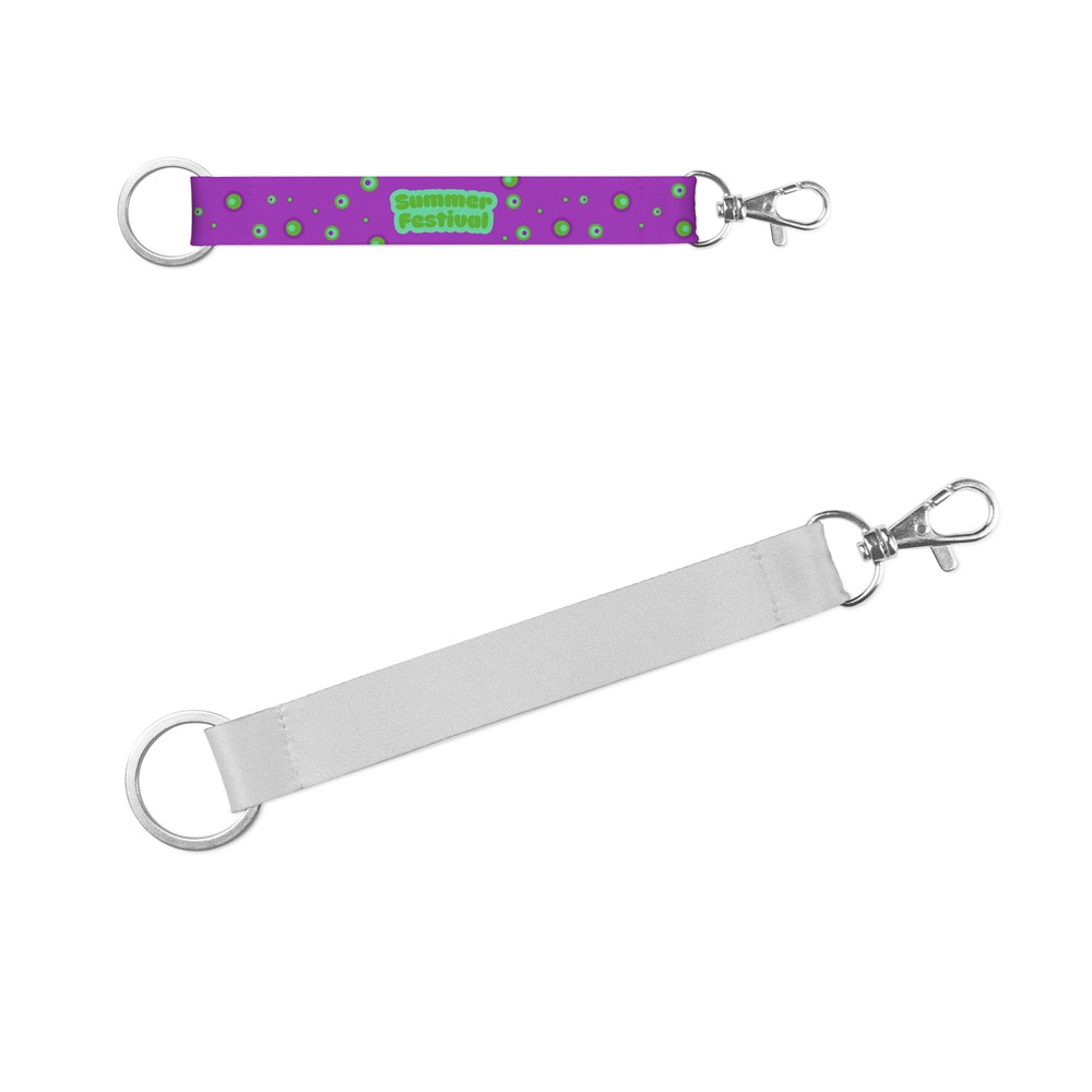 SET Lanière SUBLIMATION Courte II DUO (20 mm) en polyester recyclé (100 % rPET) avec anneau Ø 32 mm et mousqueton à porte de 20 mm