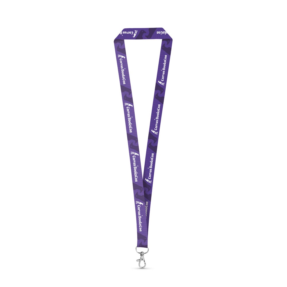 SET Lanyard SUBLIMATION Long II (20 mm) en polyester recyclé (100 % rPET) avec mousqueton à porte de 20 mm