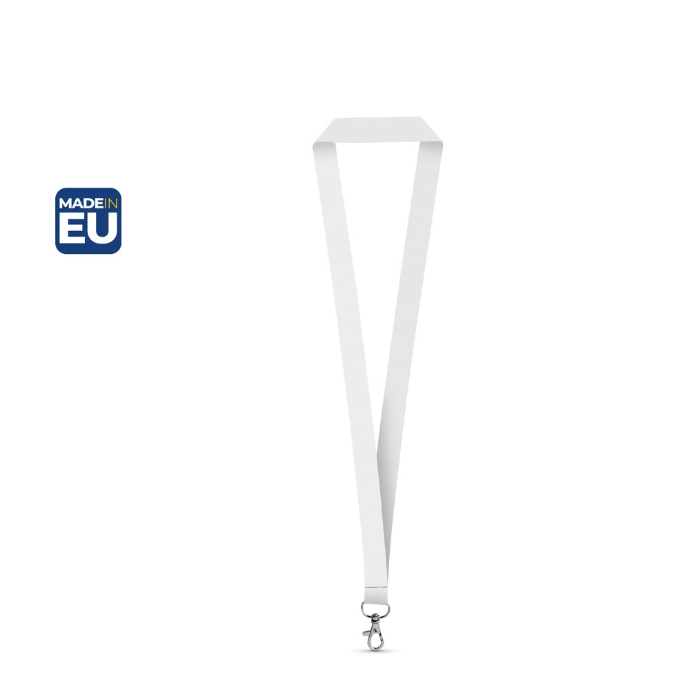 SET Lanyard SUBLIMATION Long II (20 mm) en polyester recyclé (100 % rPET) avec mousqueton à porte de 20 mm