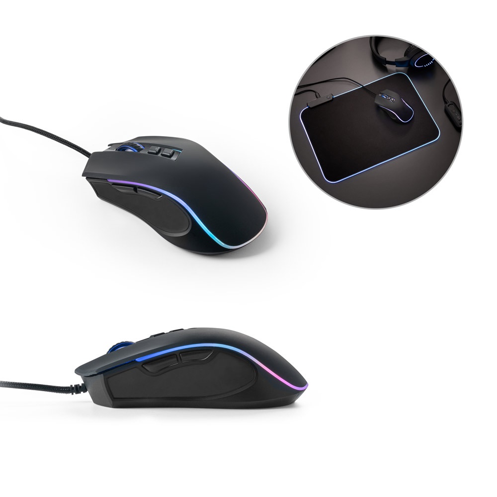 Souris gaming avec câble de 1.5m et lumières LED RVB en ABS