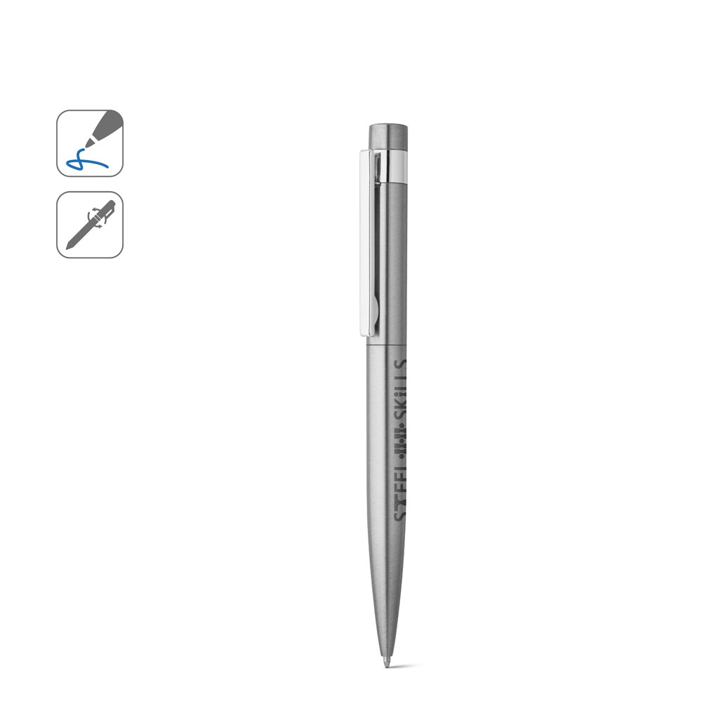 Stylo à bille avec corps en acier inoxydable (53% rSS) et clip