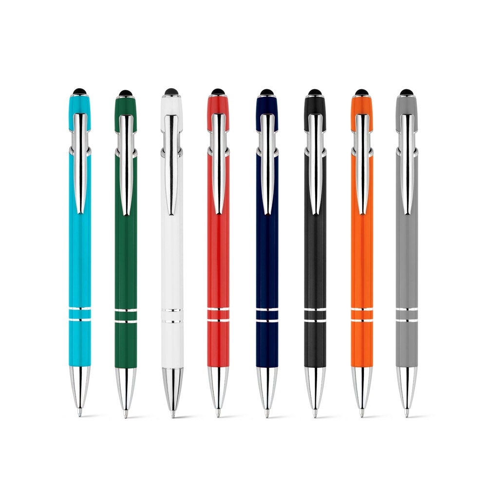 Stylo à bille avec corps en aluminium recyclé (100% rAL) et pointe tactile