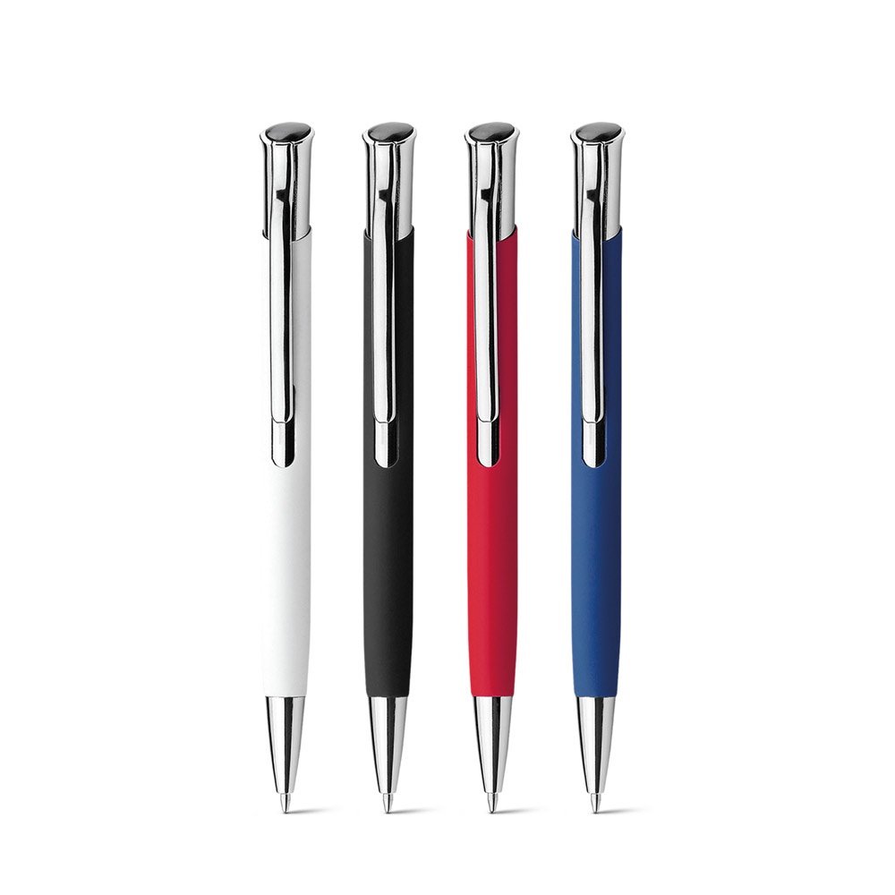 Stylo à bille en aluminium, finition rubber