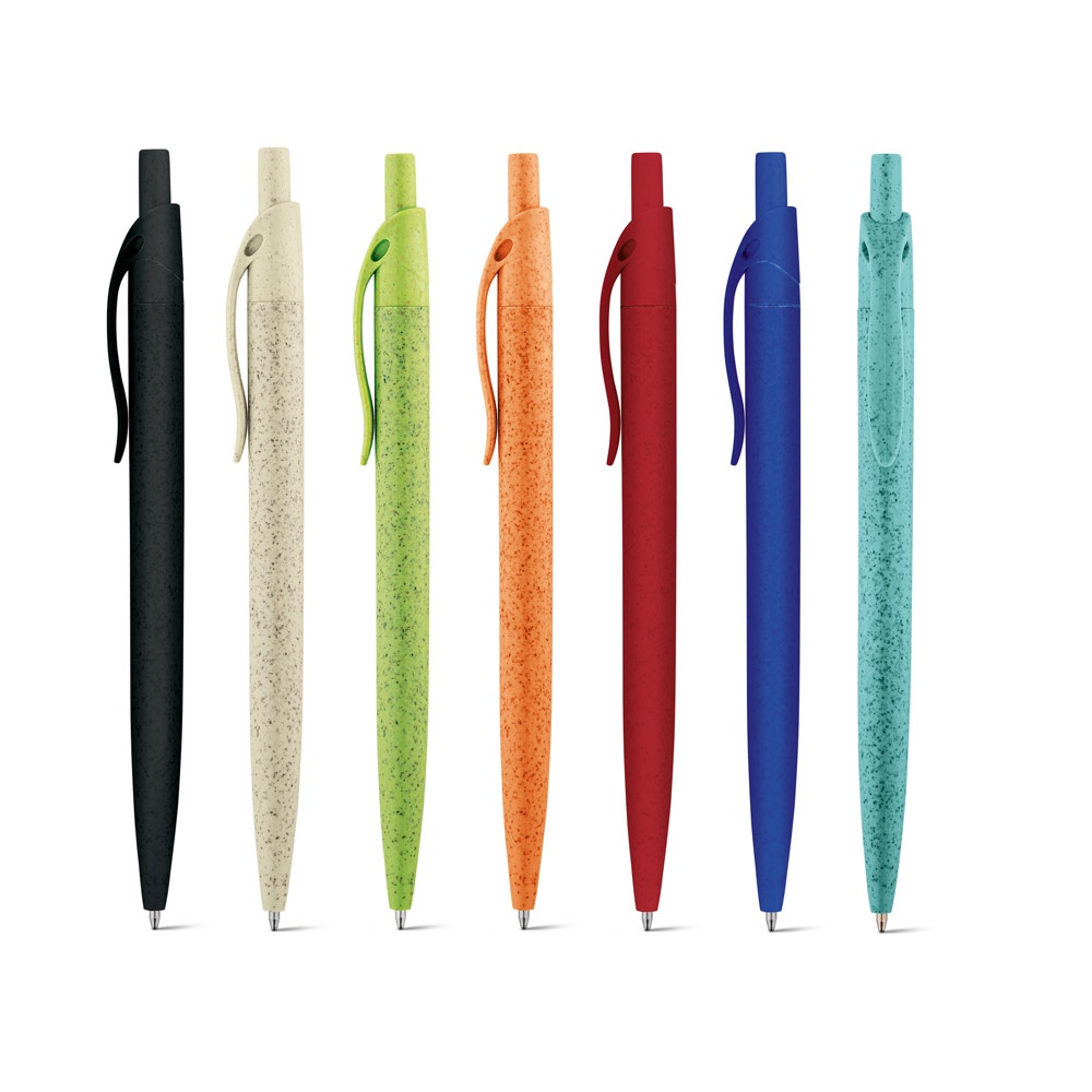 Stylo à bille en fibre de paille de blé et ABS avec clip