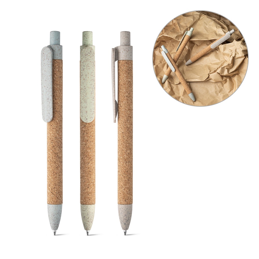 Stylo à bille en liège et Fibre de paille de blé