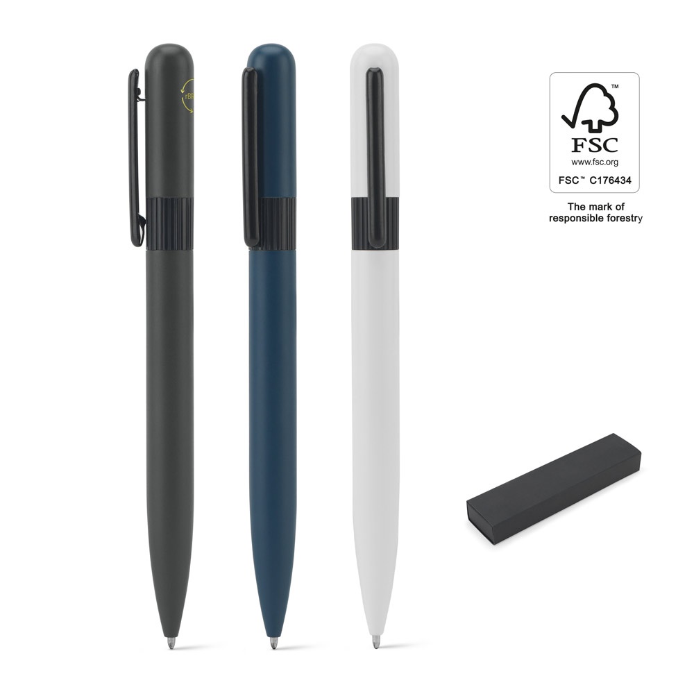 Stylo à bille en métal (60% recyclé) avec design arrondi