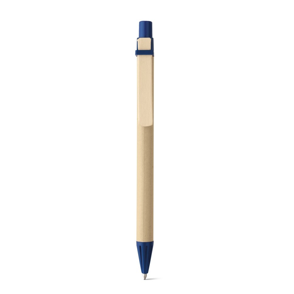 Stylo à bille en papier kraft et clip en bois