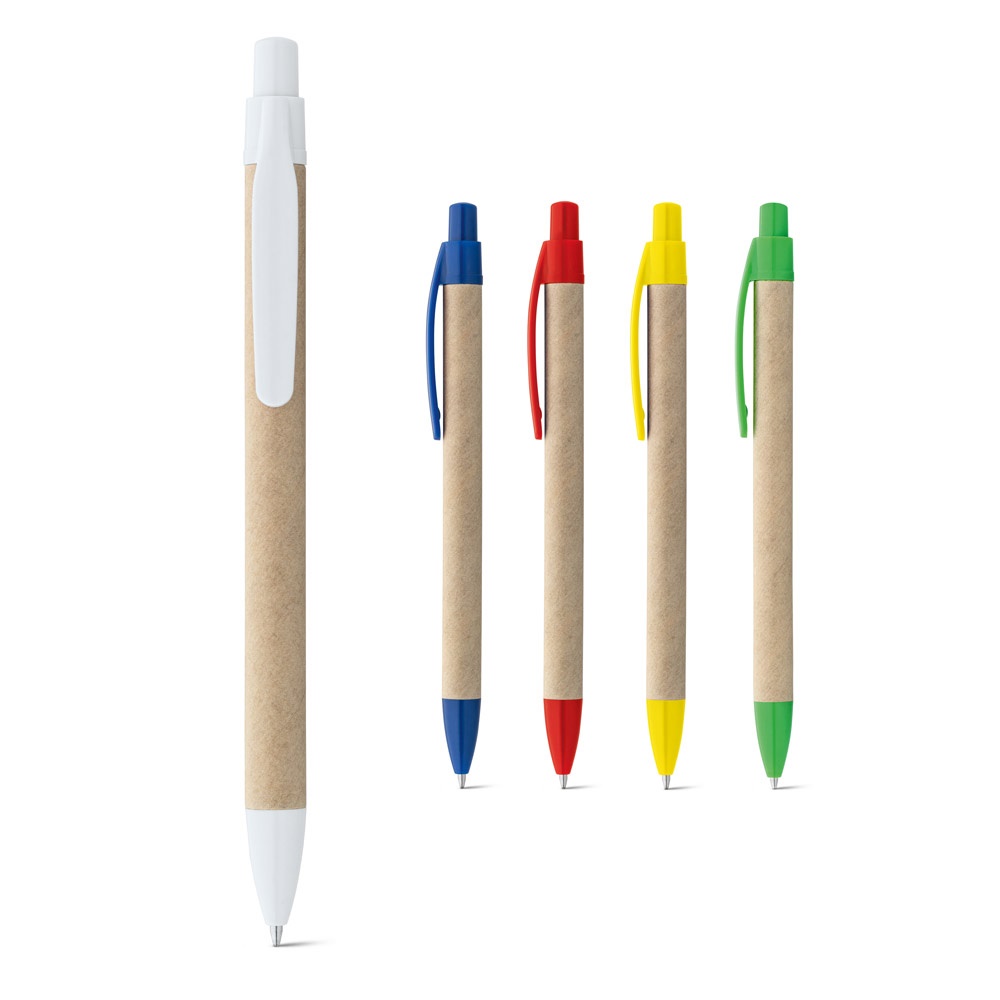 Stylo à bille fabriqué à partir de papier 100 % recyclé, avec clip