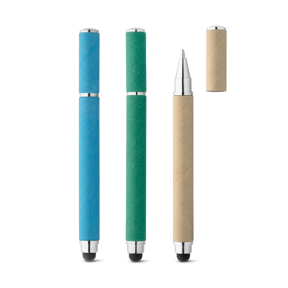 Stylo bille en papier kraft et ABS avec pointe tactile