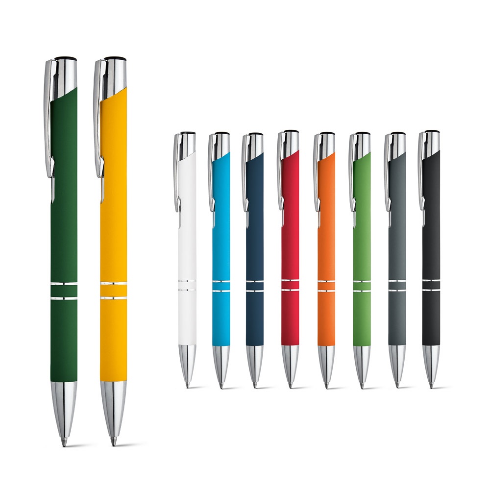 Stylo en aluminium avec finition en caoutchouc