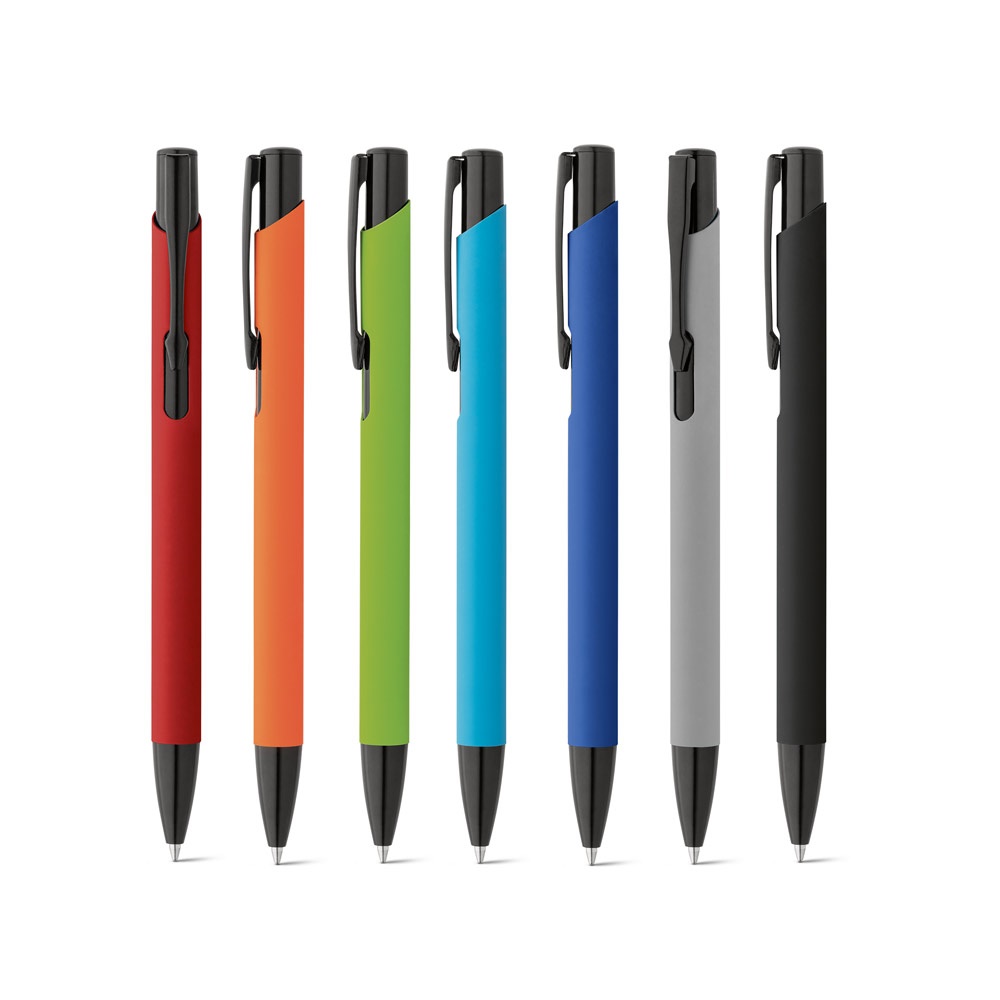 Stylo en aluminium avec finition en caoutchouc
