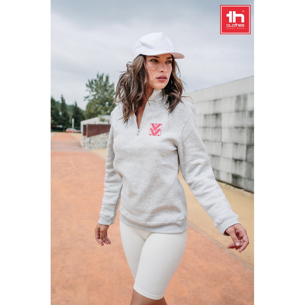 Sweat-shirt col zippé unisexe