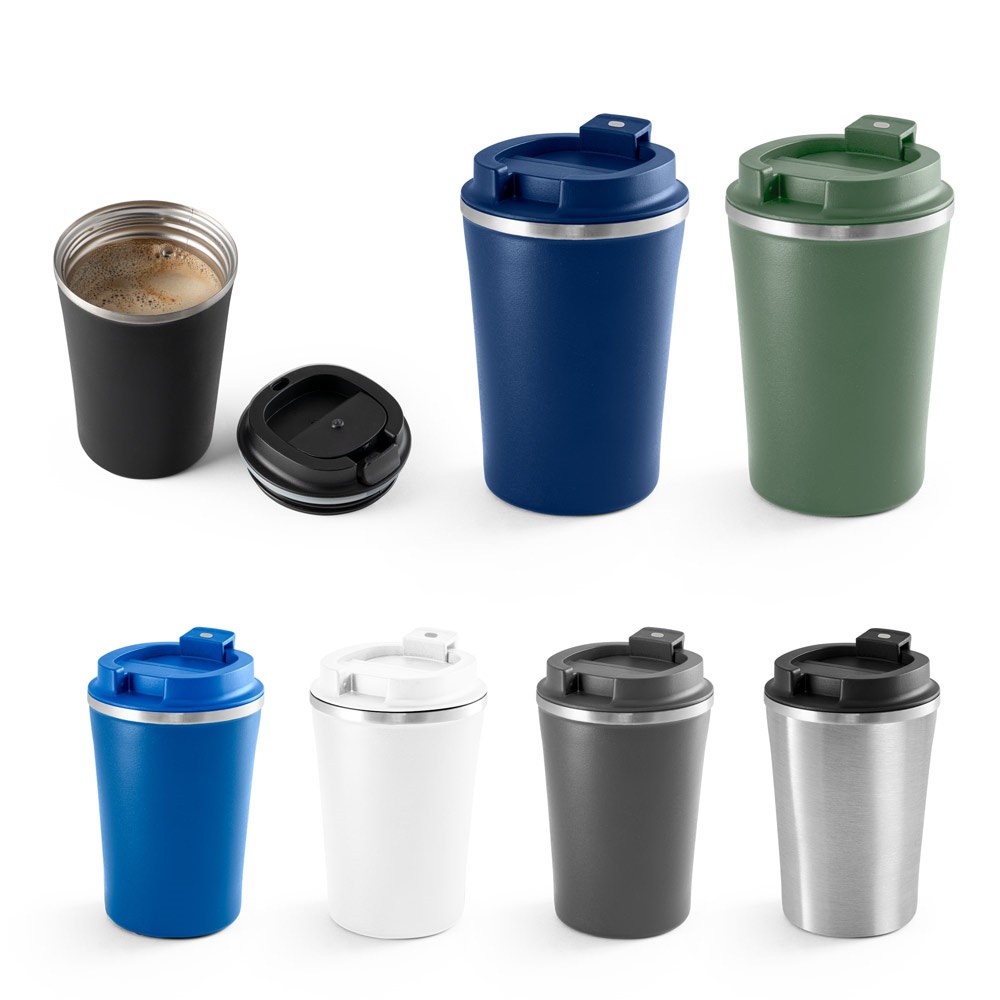 Tasse de voyage 470mL en acier inox et PP