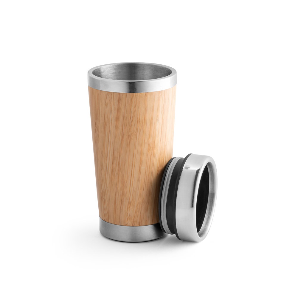 Tasse de voyage 500mL en babou et acier inox