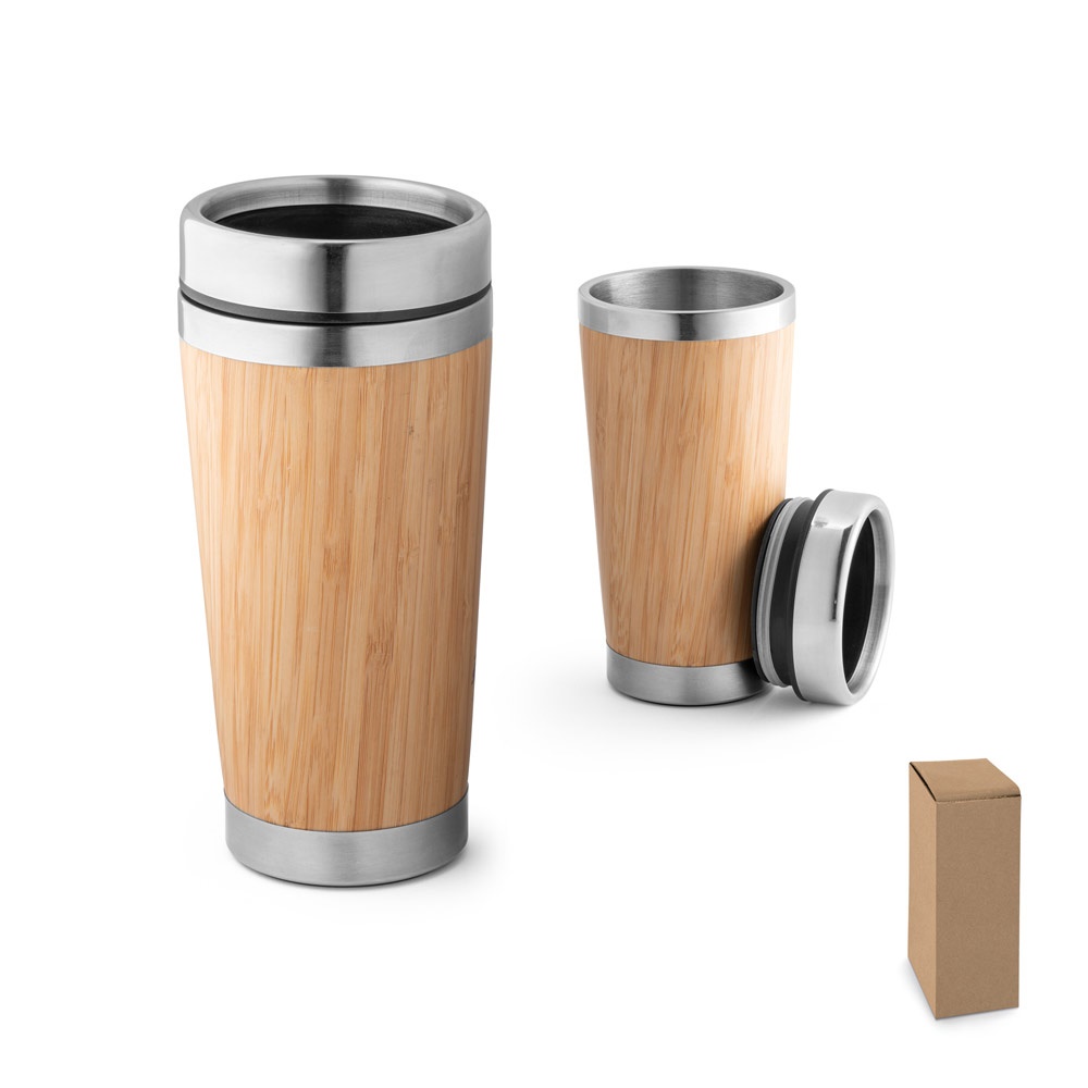 Tasse de voyage 500mL en babou et acier inox