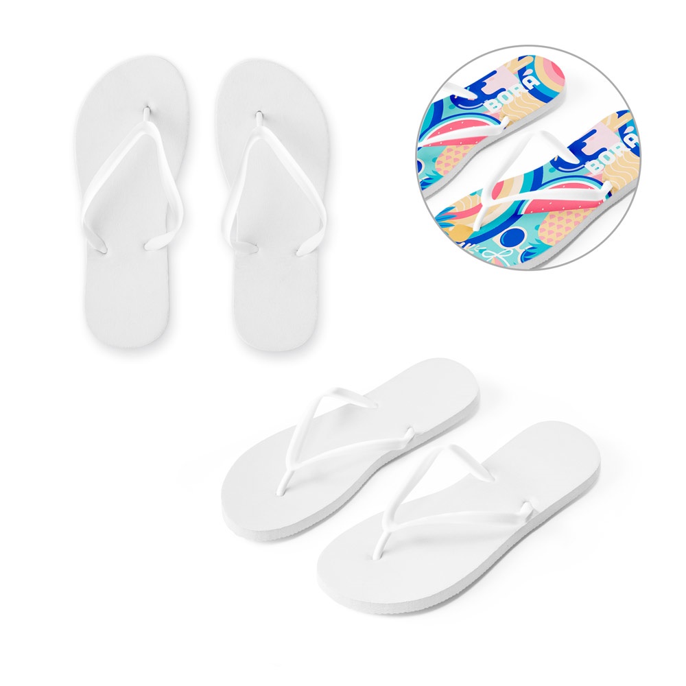 Tongs de plage entièrement personnalisables via sublimation