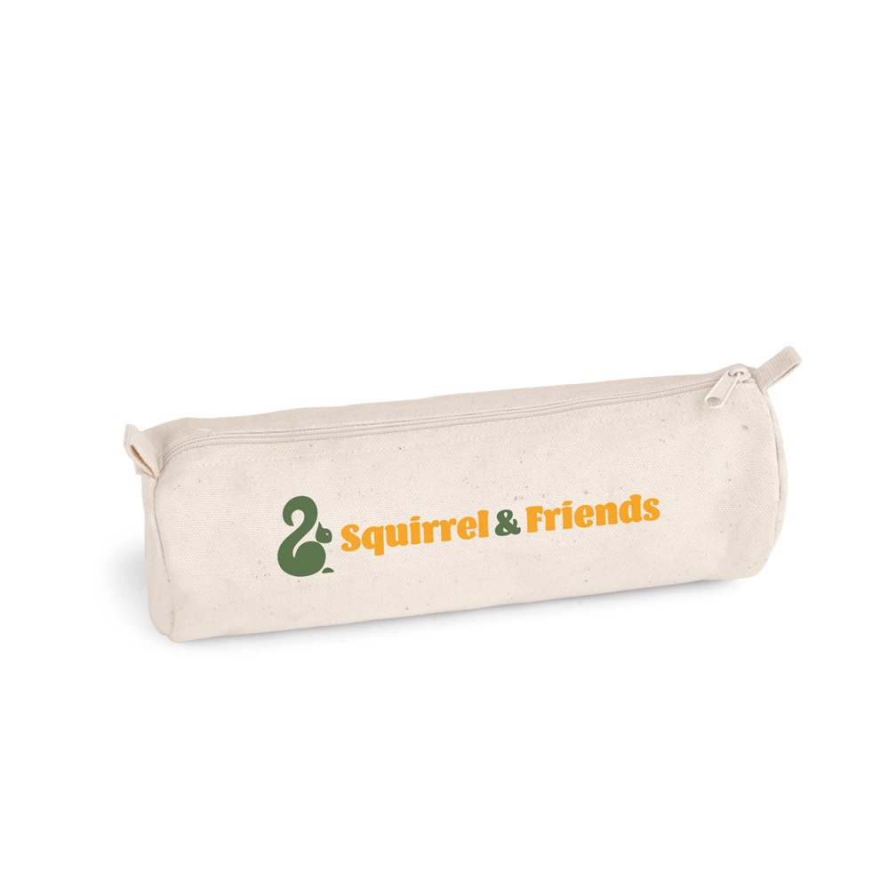 Trousse à crayons en 100% cotton canevas (290 g/m²), au design cylindrique