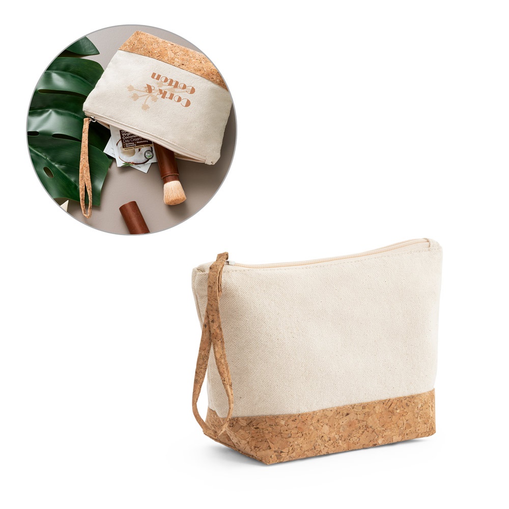 Trousse de toilette 100% coton et liège