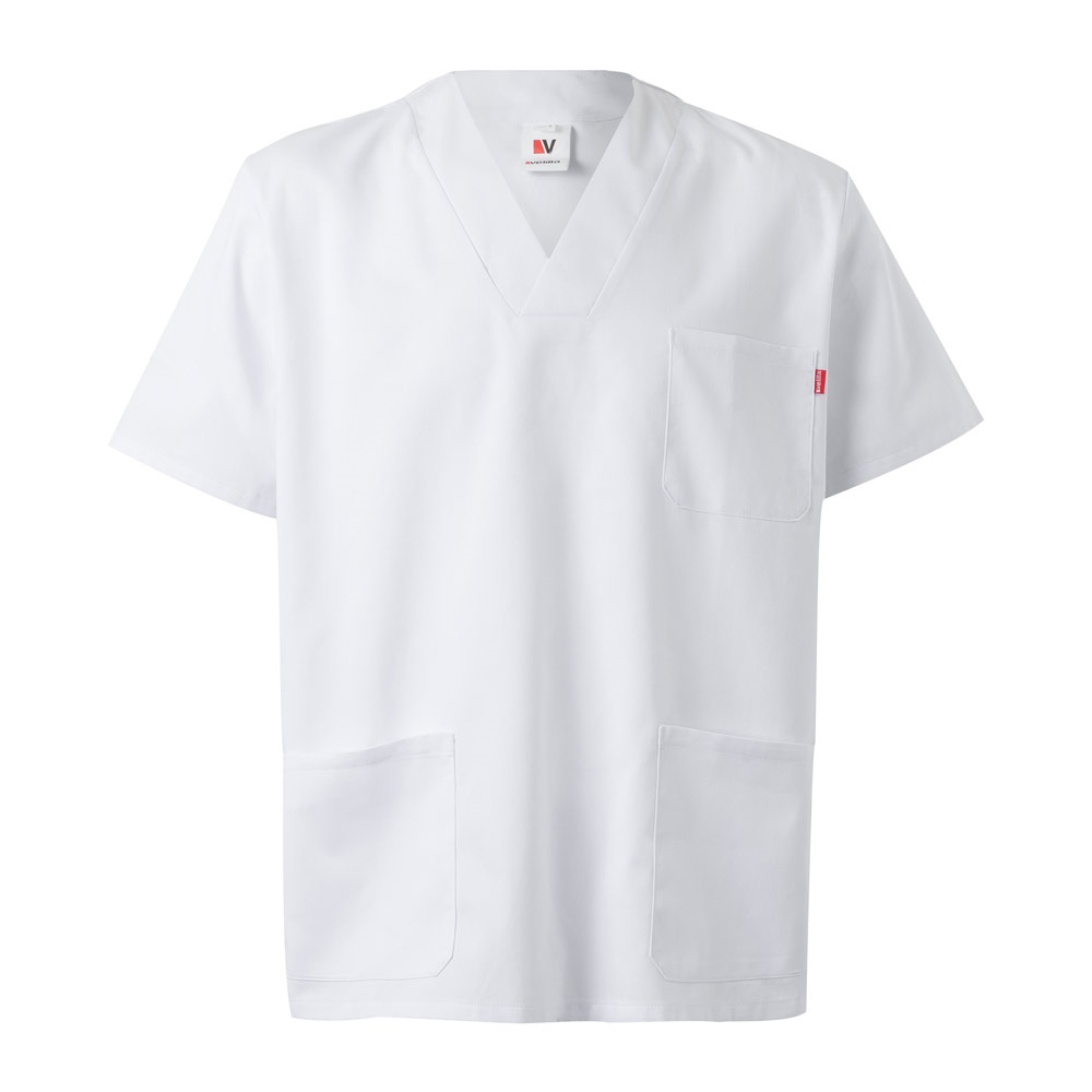 Tunique en sergé (190g/m²) à manches courtes, en polyester (65%) et coton (35%)