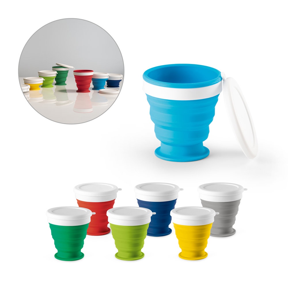 Verre de voyage pliable 250mL en silicone et PP