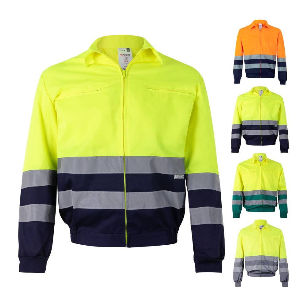 Veste en sergé bicolore (210g/m²) en polyester (80%) et coton (20%)